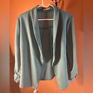 3/12 POGTMM women’s work, business, blazer jacket cardigan. Size L teal 3/4